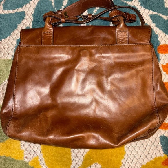 Frye Authentic Genuine Leather Satchel Messenger Bag Brown - Picture 16 of 16